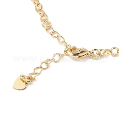 Clear Cubic Zirconia Heart Link Bracelets&nbsp;BJEW-M291-01G