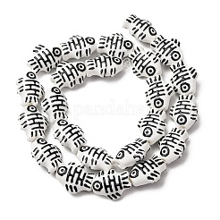 Handmade Printed Porcelain Beads&nbsp;PORC-F005-03B-03