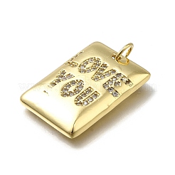 Brass Micro Pave Cubic Zirconia Pendants&nbsp;KK-C090-44G-02