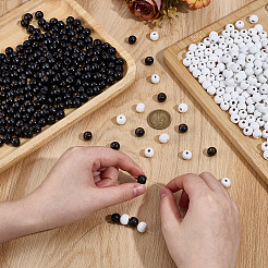 600Pcs 2 Colors Dyed Natural Wood Beads&nbsp;WOOD-SC0002-37B