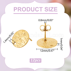 12Pcs Ion Plating(IP) 304 Stainless Steel Stud Earring Findings&nbsp;STAS-LP0001-12