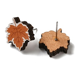 Wood Stud Earrings&nbsp;EJEW-Z054-01L