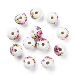 Floral Printed Porcelain Beads&nbsp;CFF042Y