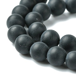 Dyed & Heated Natural Black Agate Beads Strands&nbsp;X-G-P088-14-6mm