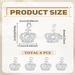 4Pcs Brass Micro Pave Cubic Zirconia Pendants&nbsp;ZIRC-LP0001-06