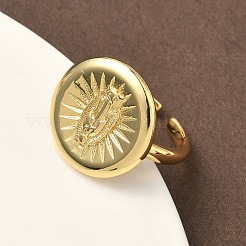 Brass Cuff Open Rings&nbsp;RJEW-C156-01G