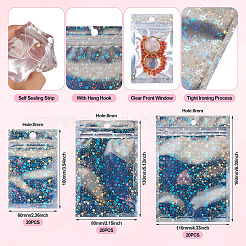 60Pcs 3 Styles Laser Plastic Resealable Bags&nbsp;ABAG-TA0001-56A