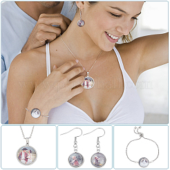 DIY Blank Dome Jewelry Set Making Kit&nbsp;DIY-UN0050-27