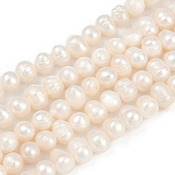 Natural Cultured Freshwater Pearl Beads Strands&nbsp;PEAR-I007-07Y-09A