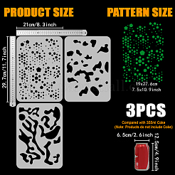 3Pcs 3 Styles PET Hollow Out Drawing Painting Stencils&nbsp;DIY-WH0394-0316