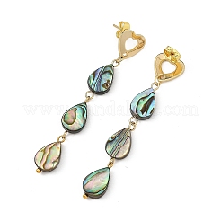 Natural Abalone Shell/Paua Shell Stud Dangle Earrings&nbsp;EJEW-JE07409