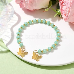 Glass Round Beaded Cuff Bangles&nbsp;BJEW-JB09964-03