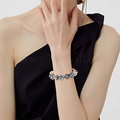 48Pcs 6 Styles Black with White Silicone Beads&nbsp;SIL-SC0002-99