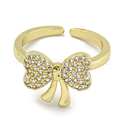 Brass Micro Pave Cubic Zirconia Cuff Ring&nbsp;RJEW-E296-06G