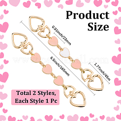 2Pcs 2 Colors Alloy Enamel Purse Strap Extenders&nbsp;PURS-BBC0001-07B