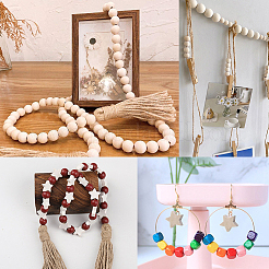 140Pcs 2 Styles Wooden Beads&nbsp;WOOD-SP0001-34