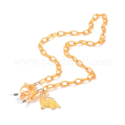Acrylic Dinosaur Pendant with Curb Chain Eyeglasses Chains&nbsp;AJEW-EH00375