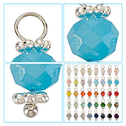 180Pcs 9 Colors Electroplate Glass Pendants&nbsp;PALLOY-GO00004
