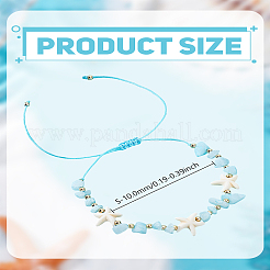 1Pc Natural Aquamarine Braided Bead Bracelets&nbsp;BJEW-LP0003-26A