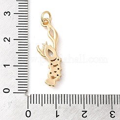Rack Plating Brass Micro Pave Cubic Zirconia Pendants&nbsp;KK-P241-06G