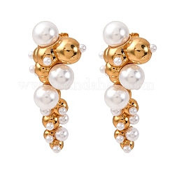 304 Stainless Steel Round Stud Earrings&nbsp;EJEW-L304-12G