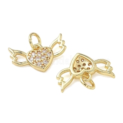 Brass Micro Pave Clear Cubic Zirconia Pendants&nbsp;KK-T085-16A-G
