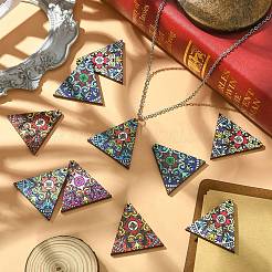 24Pcs 4 Colors Printed Natural Basswood Pendants&nbsp;WOOD-CJ0001-93