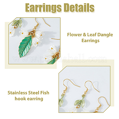 2 Pairs 2 Styles Alloy Enamel Dangle Earrings&nbsp;EJEW-HS00006