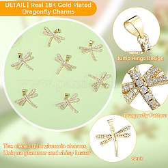 8 Pcs Brass Micro Pave Clear Cubic Zirconia Pendants&nbsp;KK-BBC0021-82