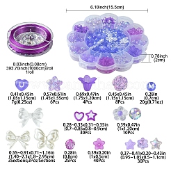 DIY Flower & Star Acrylic & ABS Plastic Imitation Pearl Beads Bracelets Making Kits&nbsp;DIY-FS0006-51