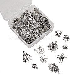 100Pcs 10 Styles Tibetan Style Alloy Pendants&nbsp;TIBEP-CJ0001-80