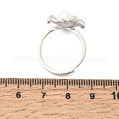 Adjustable Brass Micro Pave Cubic Zirconia Enamel Finger Rings&nbsp;CU-CBABA66-01A-P