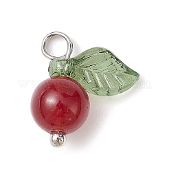 Natural Dyed White Jade Fruit Charms&nbsp;PALLOY-JF02431-04