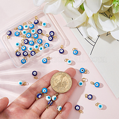 45Pcs 3 Colors Brass Enamel Charms&nbsp;KK-BBC0023-04