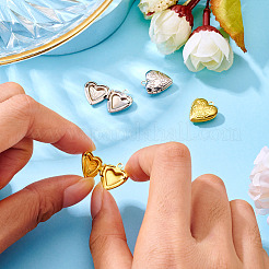4Pcs 2 Colors Brass Locket Pendants&nbsp;KK-TA0001-66