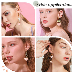 Pink Heart Charm Earrings DIY Making Kits&nbsp;DIY-SC0017-86