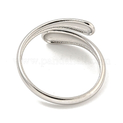 Non-Tarnish 304 Stainless Steel Teardrop Open Cuff Ring for Women&nbsp;RJEW-A043-19P
