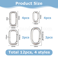 12Pcs 4 Styles Brass Spring Gate Rings&nbsp;KK-HS0002-19