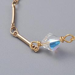 Bicone Austrian Crystal Chain Necklaces&nbsp;NJEW-JN02589