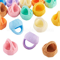 16Pcs 8 Colors Resin Flower Basket Miniature Ornaments&nbsp;DJEW-TA0001-37
