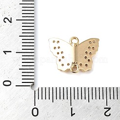 Brass Micro Pave Clear Cubic Zirconia Connector Charms&nbsp;KK-G503-35G