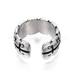 Chunky Square Alloy Open Cuff Ring for Men Women&nbsp;RJEW-T009-44AS
