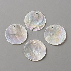 Natural Capiz Shell Pendants&nbsp;BSHE-WH0004-10A