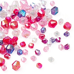 8 Style Bicone AB Color Plated Eco-Friendly Transparent Acrylic Beads&nbsp;TACR-YW0001-37A