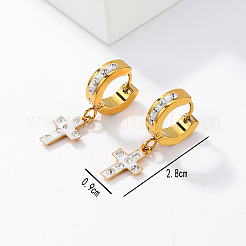 Fashion Cross 201 Stainless Steel Hoop Earrings&nbsp;IH3729