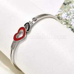 304 Stainless Steel Hinged Bangles for Women&nbsp;BJEW-F474-37P-02