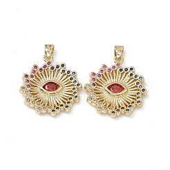 Brass Colorful Cubic Zirconia Pendants&nbsp;KK-E068-VA220-2