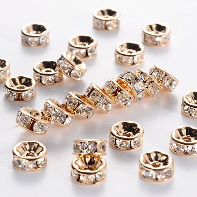 Brass Rhinestone Spacer Beads&nbsp;X-RB-A014-Z8mm-01LG-NF-1