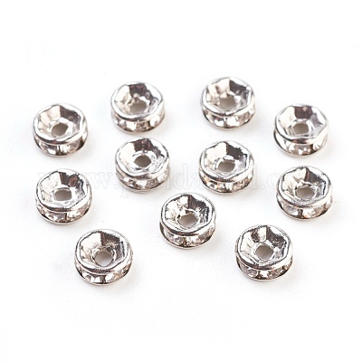 Brass Rhinestone Spacer Beads&nbsp;X-RB-A014-Z6mm-01P-1