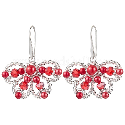 Butterfly Brass Dangle Earrings&nbsp;EJEW-MZ00265-1
